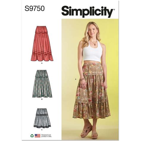 Misses Skirt In Three Lengths Simplicity Sewing Pattern 9750 Sew Essential