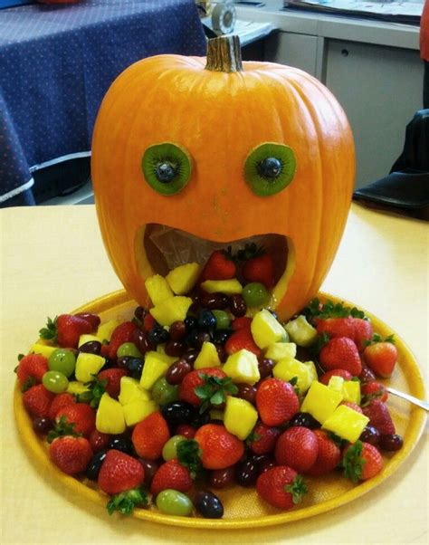 Pumpkin Fruit Tray Turned Out Great Creepy Halloween Food Easy Halloween Food Halloween