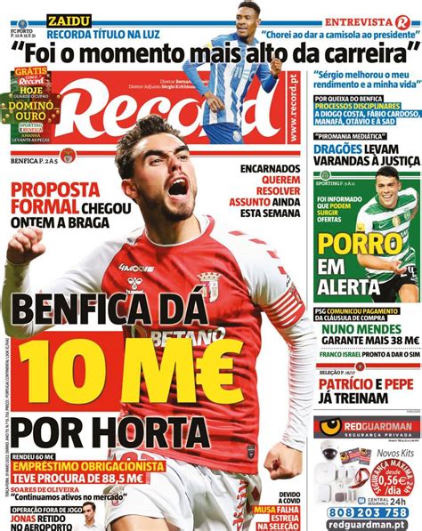 Capa Jornal Record 31 Maio 2022 Capasjornais Pt