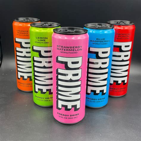 New Prime Energy 5 Pack Includes Orange Mango Tropical Punch Blue