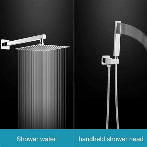 Bwe Shower Faucet Polished Chrome 1 Handle Multi Function Square Shower