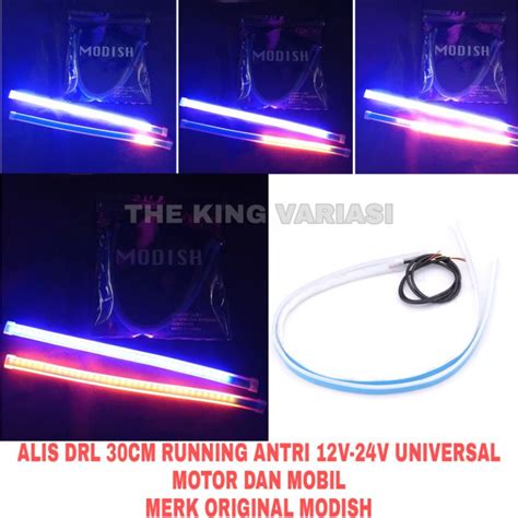 Jual LAMPU ALIS 30CM NYALA BIRU LAMPU ALIS DRL 30CM 12 V RUNNING ALIS