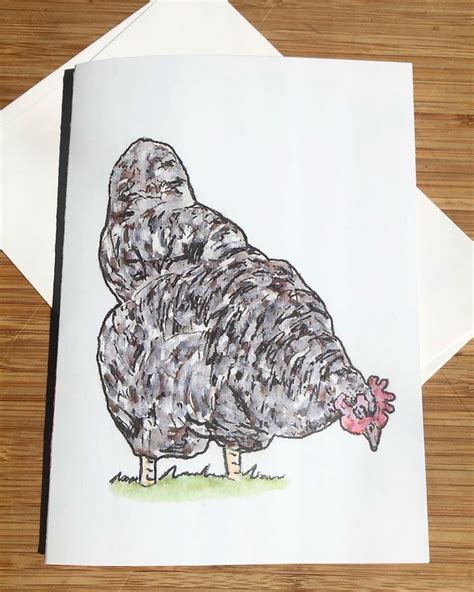 Chicken Greeting Cards Handmadenote Cardchicken Loverfarm Etsy