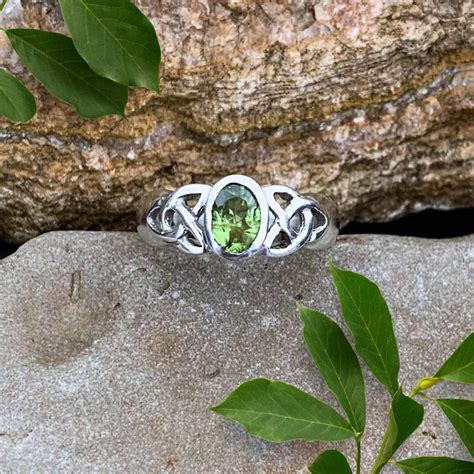 Peridot Sterling Silver Celtic Knot Ring Gle Good Living Essentials