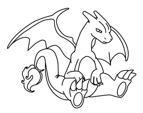 Lindo Charizard Para Colorear Imprimir E Dibujar Coloringlib