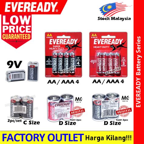 Eveready Super Heavy Duty Aa Aaa Csize Dsize V