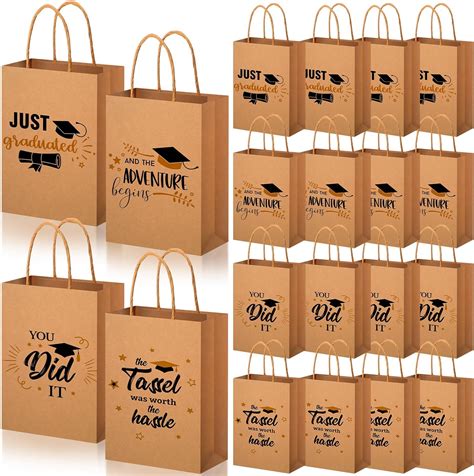 Engrowtic 48 Pieces Graduation Paper T Bags Bulk Just Graduated Theme Party