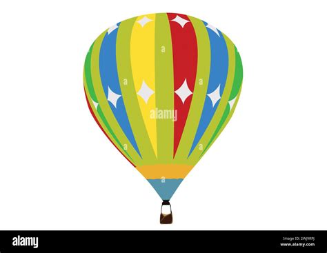 Flat Vector Illustration Of Colorful Hot Air Balloon Stock Vector Image