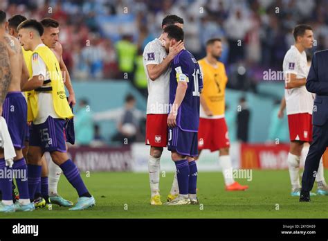 Doha Qatar Th Nov L To R Robert Lewandowski Pol Lionel