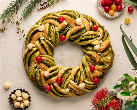 Macadamia Pesto Bread Wreath Australian Macadamias