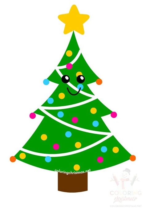 Kawaii Christmas Tree Coloring Christmas