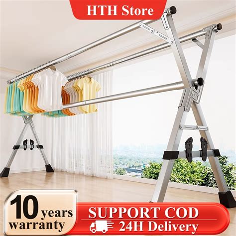 hanger stand stainless sampayan foldable clothes drying rack laundry