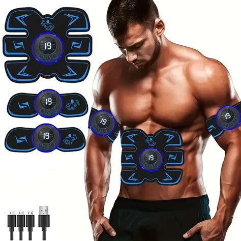 USB Recarreg Vel EMS Estimulador Muscular Sem Fio Body Arm Trainer