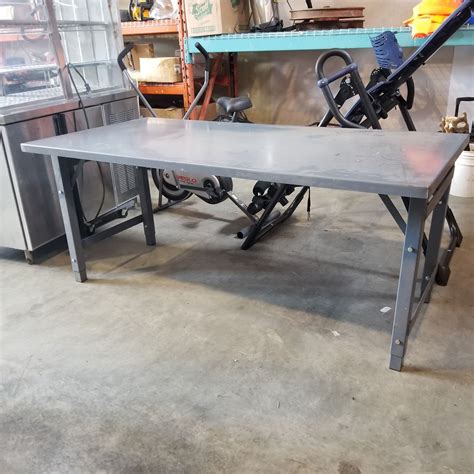 Heavy Duty Metal Folding Shop Table