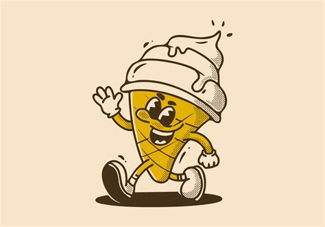 Mascot Character Illustration Of Walking Ice Cream 32716338 Vector Art
