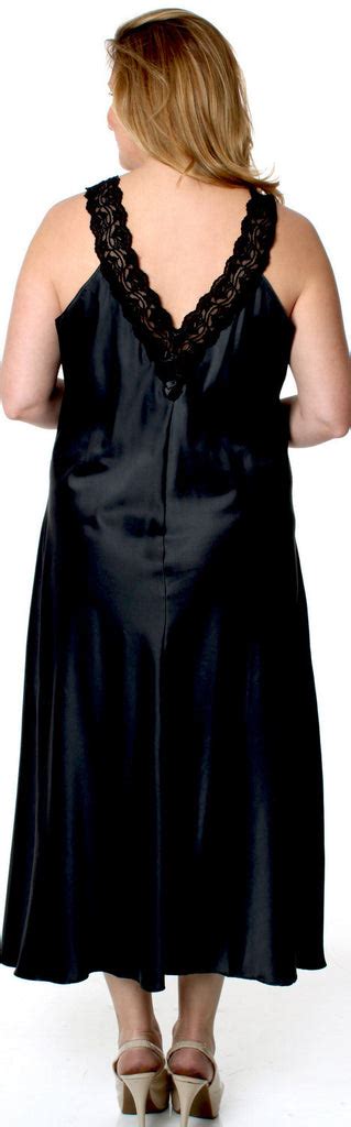 38 Plus Size Black Satin Nightgown Pics Noveletras