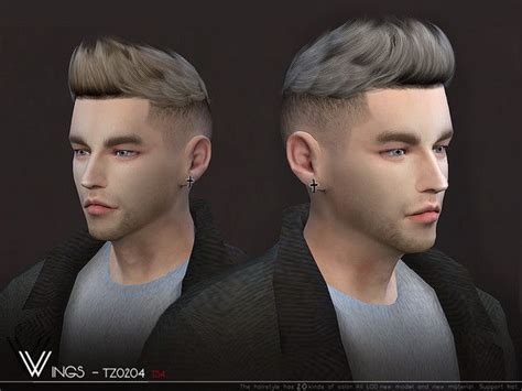 Wings Male Tz0204 Hair For The Sims 4 Spring4sims Sims 4 Hair Male Sims Hair Sims