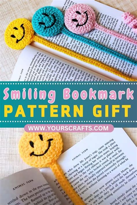 Smiling Bookmark In Easy Crochet Bookmarks Crochet Bookmark