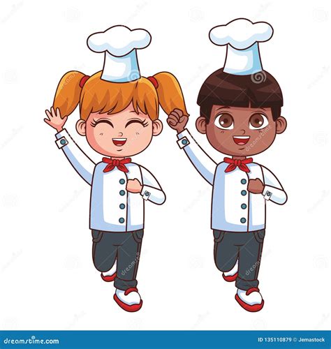 Chefs Kids Cooking Classes Template Vector Illustration. Cartoon