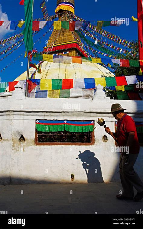 Nepal Kathmandu Valley Buddhist Stupa Of Bodnath Stock Photo Alamy