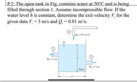 Solved P 1 Water At 20C Flows Steadily Through A Closed Chegg