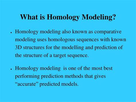 PPT Tutorial Homology Modelling PowerPoint Presentation Free