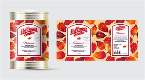Label Packaging Hot Sauce Chili Pepper Stock Illustrations Label Packaging Hot Sauce Chili