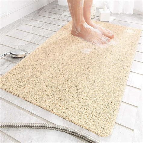 Dricar Loofah Shower Mat Non Slip Shower Mats For Inside Shower Soft