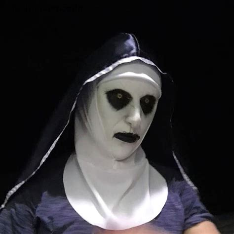 Faph The Horror Scary Nun Latex Mask W Headscarf Valak Cosplay For