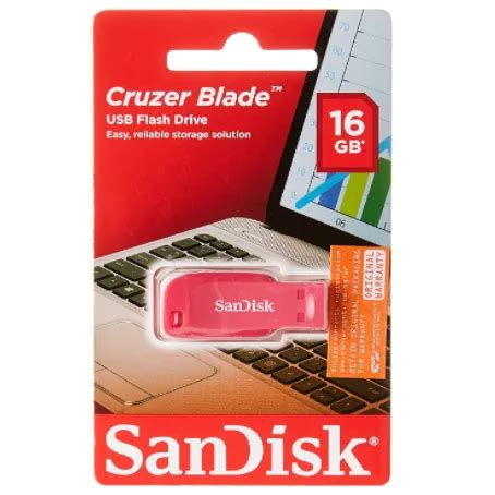 Pen Drive 16GB USB 2 0 Cruzer Blade Rosa SanDisk Cupom Online Promoções