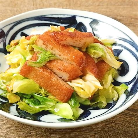 めんつゆで簡単 さつま揚げとキャベツの炒め物 作り方・レシピ クラシル