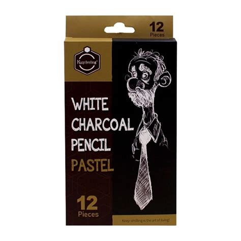 Keep Smiling White Charcoal Pencil Pastel Pack Of