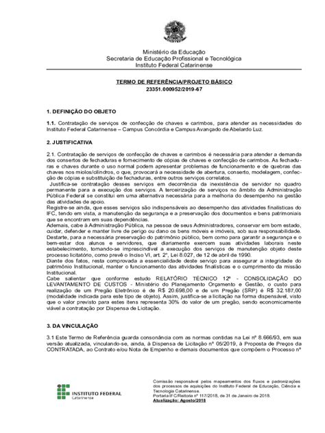 Preench Vel Dispon Vel Termo De Referncia Projeto Bsico Licitaes E