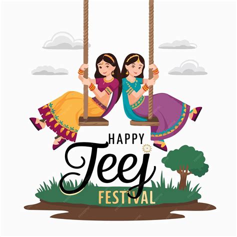 Premium Vector Happy Teej Festival Banner Design Template Background