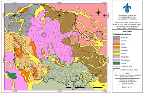 Mapa Geol Gico De La Zona Conurbada Xalapa Zcx Modificado De