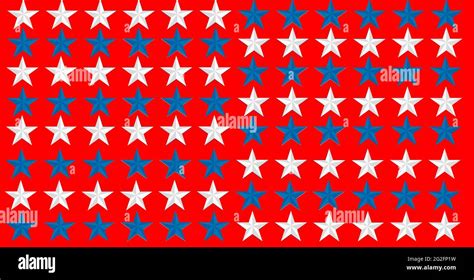 Composition Of Multiple Rows Of White And Blue American Flag Stars On