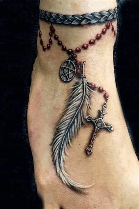 Cross Tattoo On Ankle