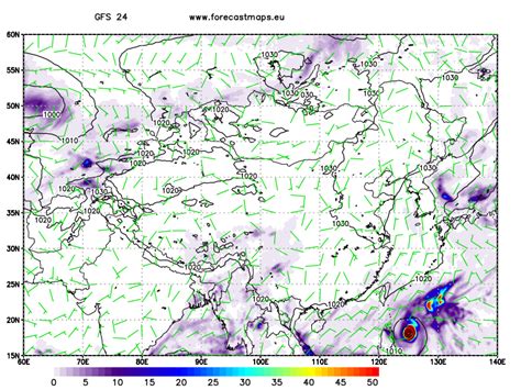 Weather Forecast Maps of Asia