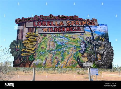 Sign Showing A Mud Map Of Lorella Springs Wilderness Park Northern