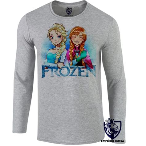 Emporio Dutra Camiseta Manga Longa Infantil Ou Adulto Frozen Desenho