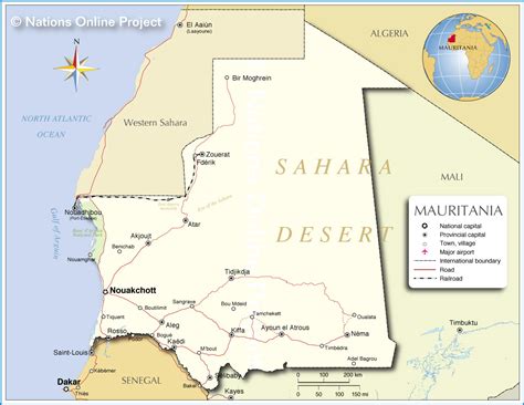 Map Of Mauritania Nations Online Project