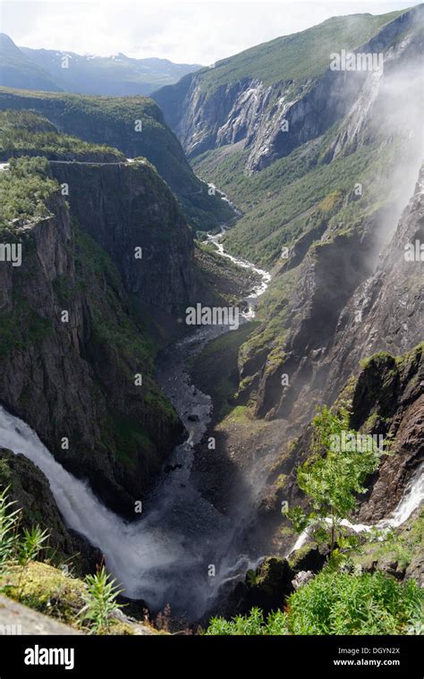 Vøringsfossen Waterfall In The Valley Hardangervidda Eidfjord Norway