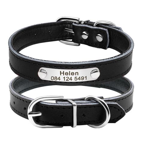 Personalisiert Hundehalsband Leder Hund Halsband Hundenamen Mit Namen