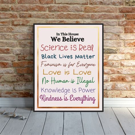 Social Justice Poster Diversity Poster In This House We Believe Print