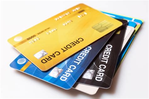 Premium Photo Credit Cards On White