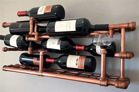 Premium Photo Diy Copper Pipe Wine Rack