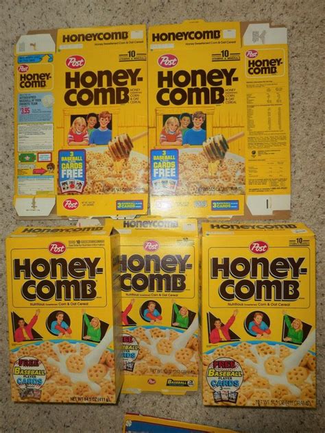 Honeycomb Cereal Box 5 boxes 1990 1991 1993 Flat 1993 and 1994 Baseball Cards | #2015280333