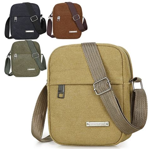 Bolsa Pequena De Lona Masculina Mini Bolsas Casuais Corpo