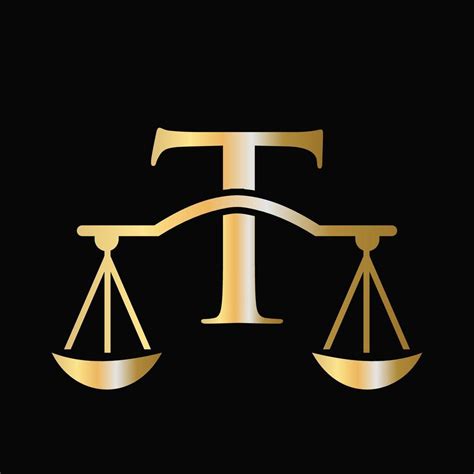 Letter T Scale Attorney Law Logo Design Initial Pillar Law Firm