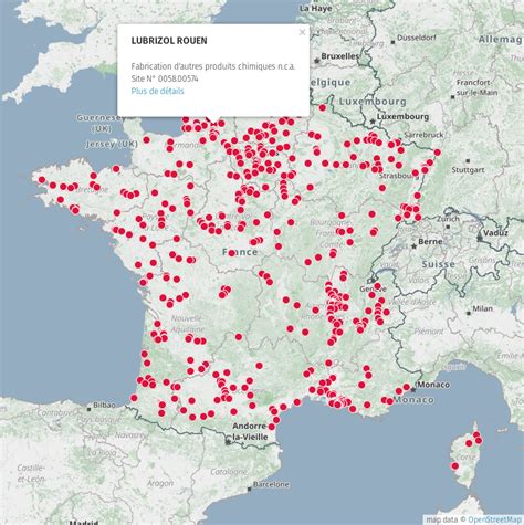 Cartes des installations classées Seveso Haut data gouv fr